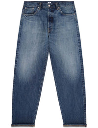 Loose Red Selvedge Jeans - Blue, Dark Used Wash