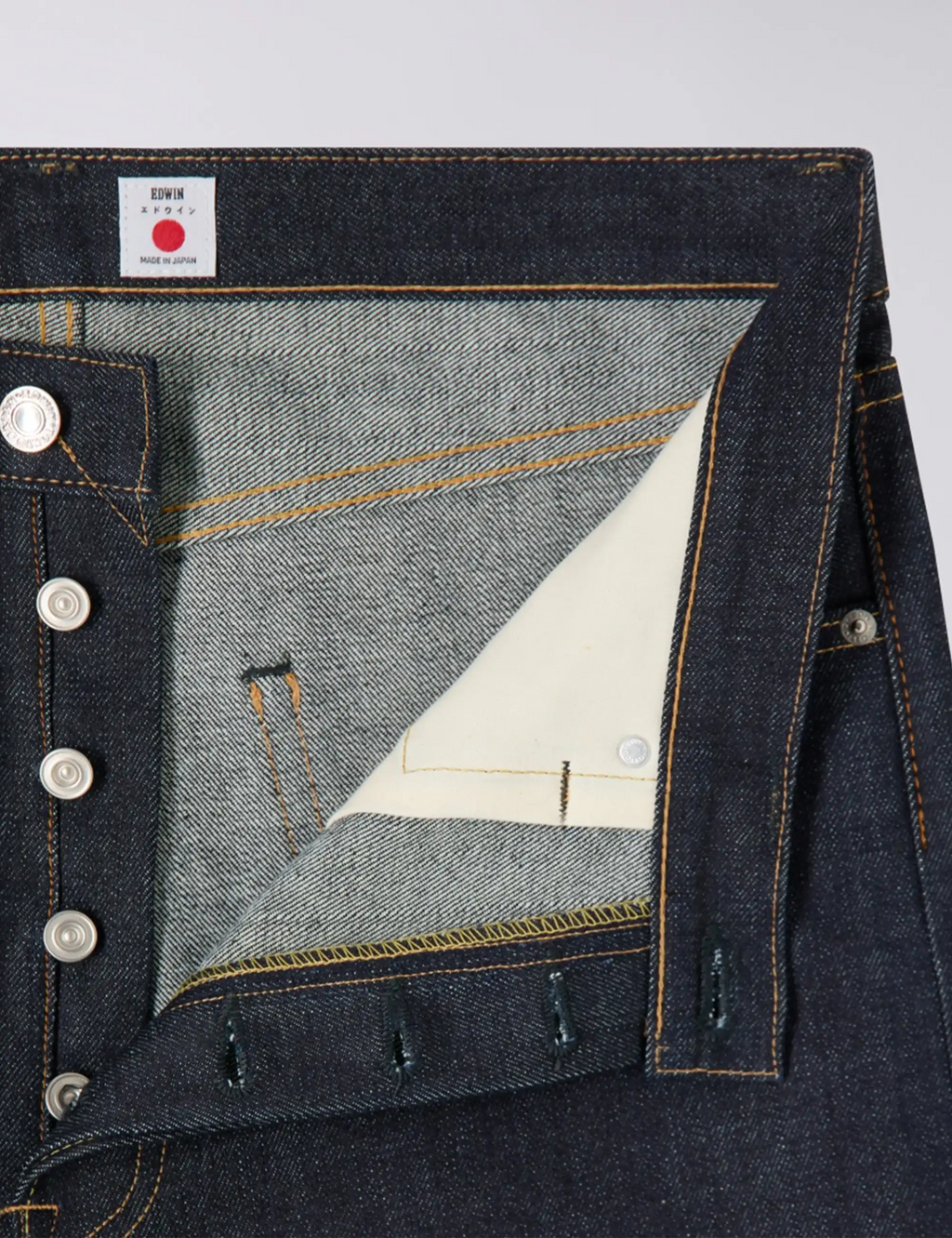Loose Red Selvedge Jeans - Blue, Unwashed