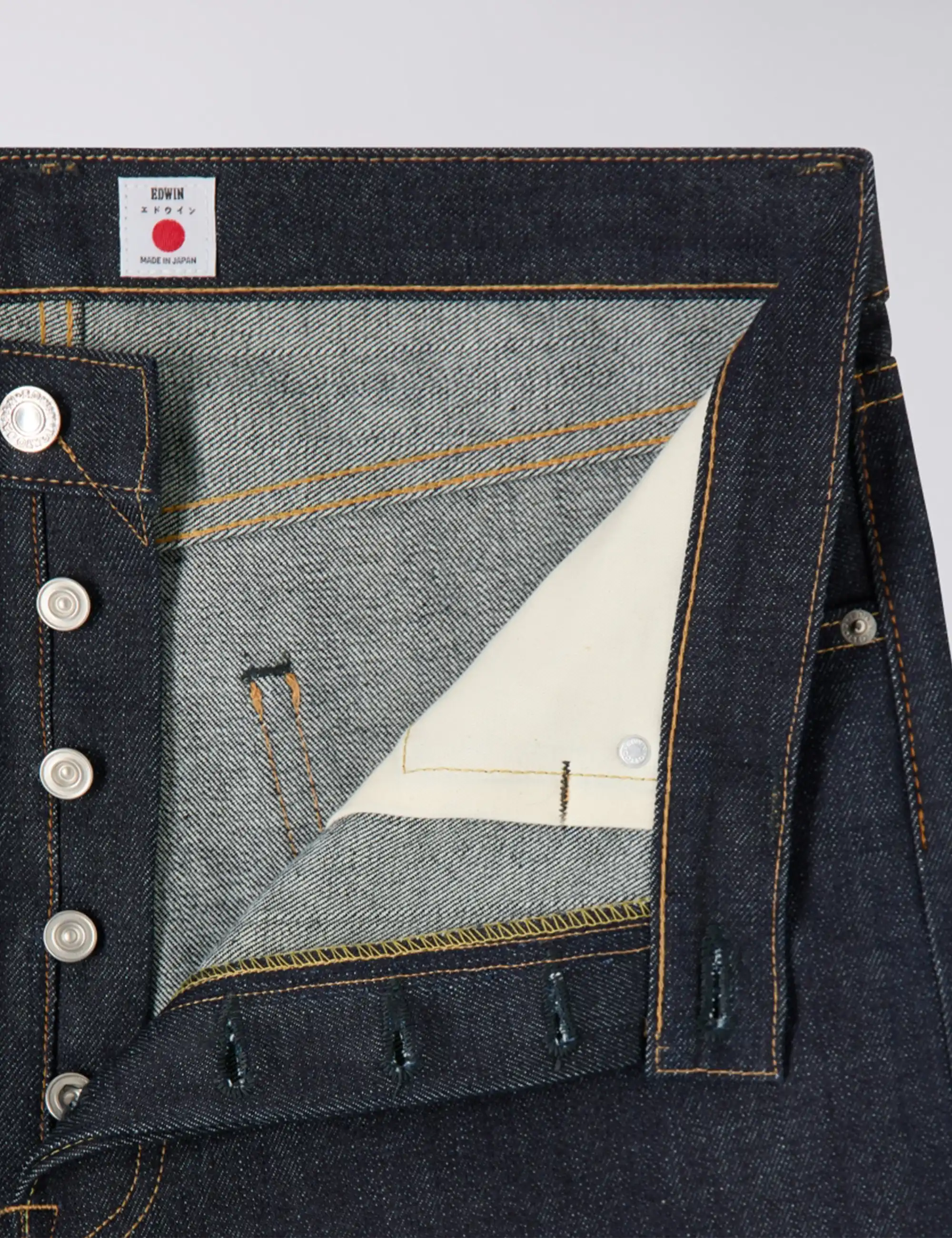 Edwin Jeans Loose Red Selvedge Jeans - Blue, Unwashed