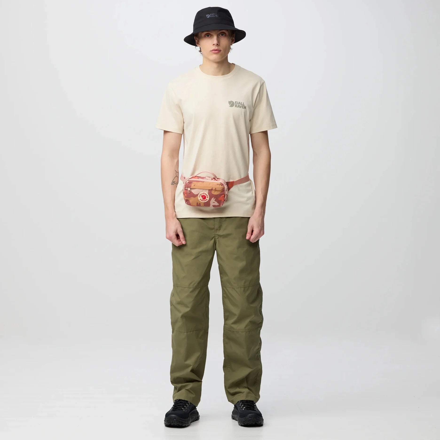 Fjallraven Kanken Graphics Hip Pack - Chalk Rose-Hidden Animals