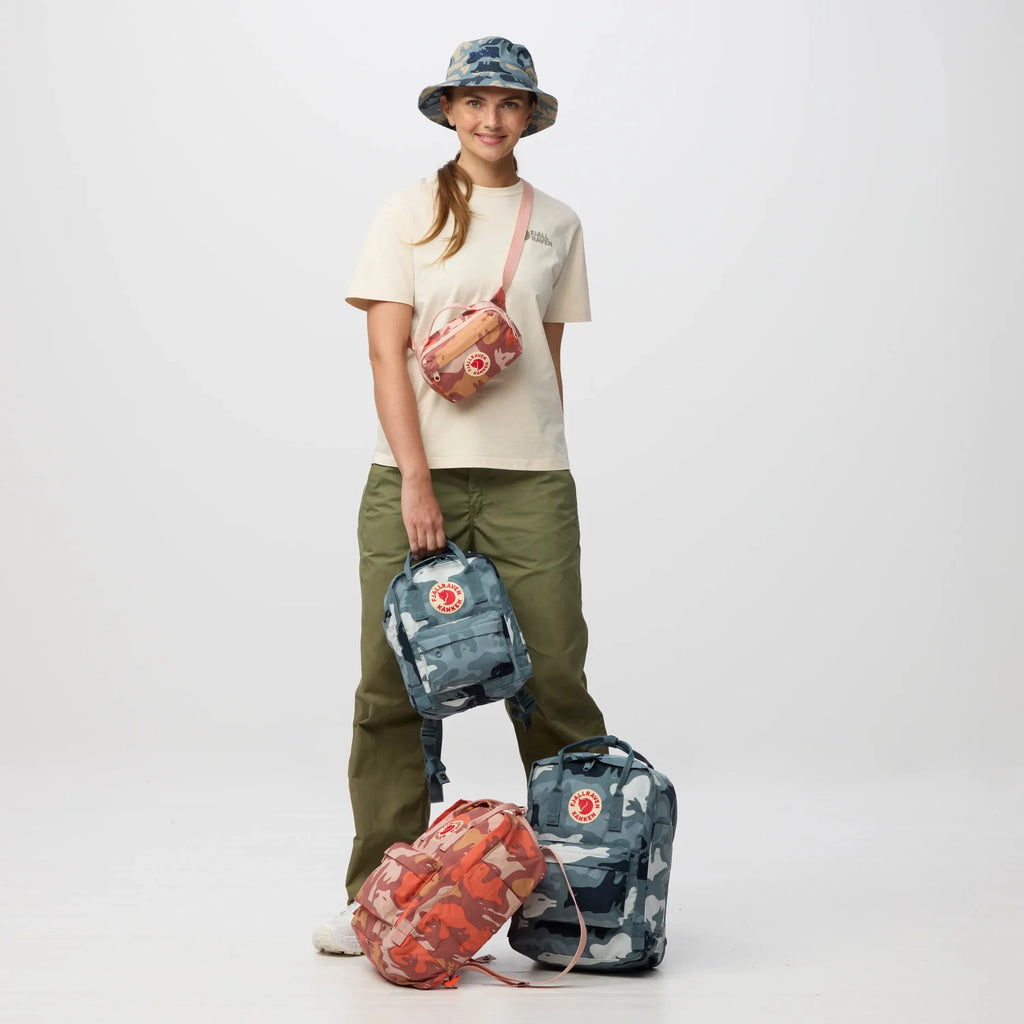 Kanken Graphics laptop backpack in blue camouflage print