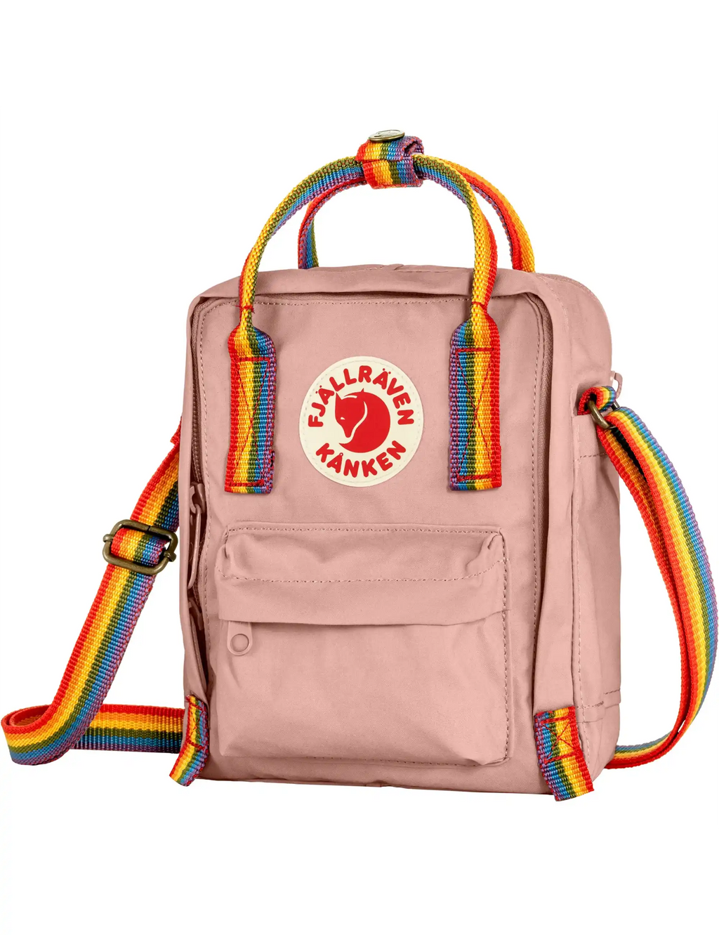 Kanken Rainbow Sling 2.5L chalk rose with Kanken logo patch, front pocket