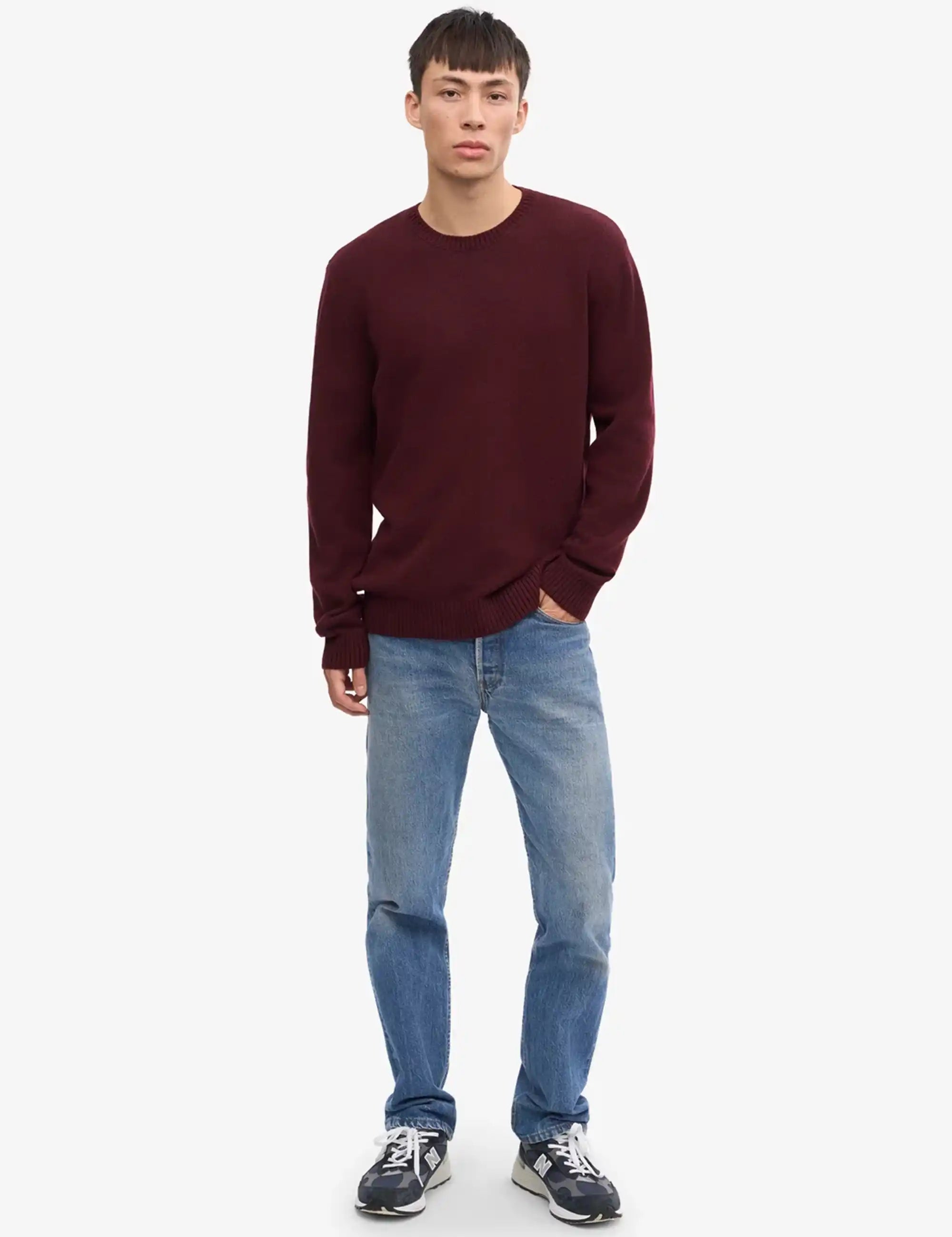 Colorful Standard Classic Merino Wool Crew Sweater - Oxblood Red