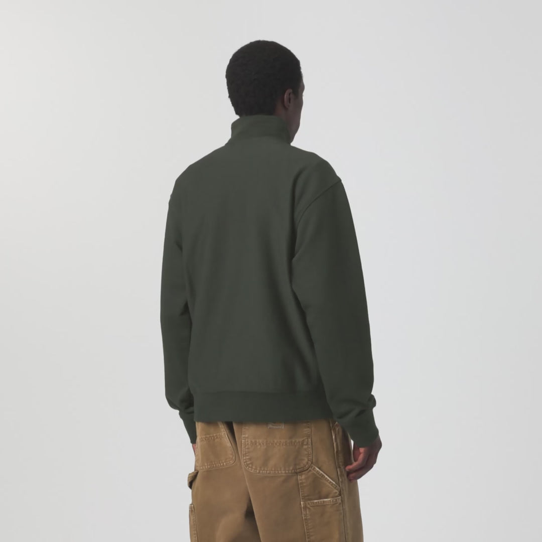 Carhartt WIP American Script Half Zip Sweatshirt - Raven video