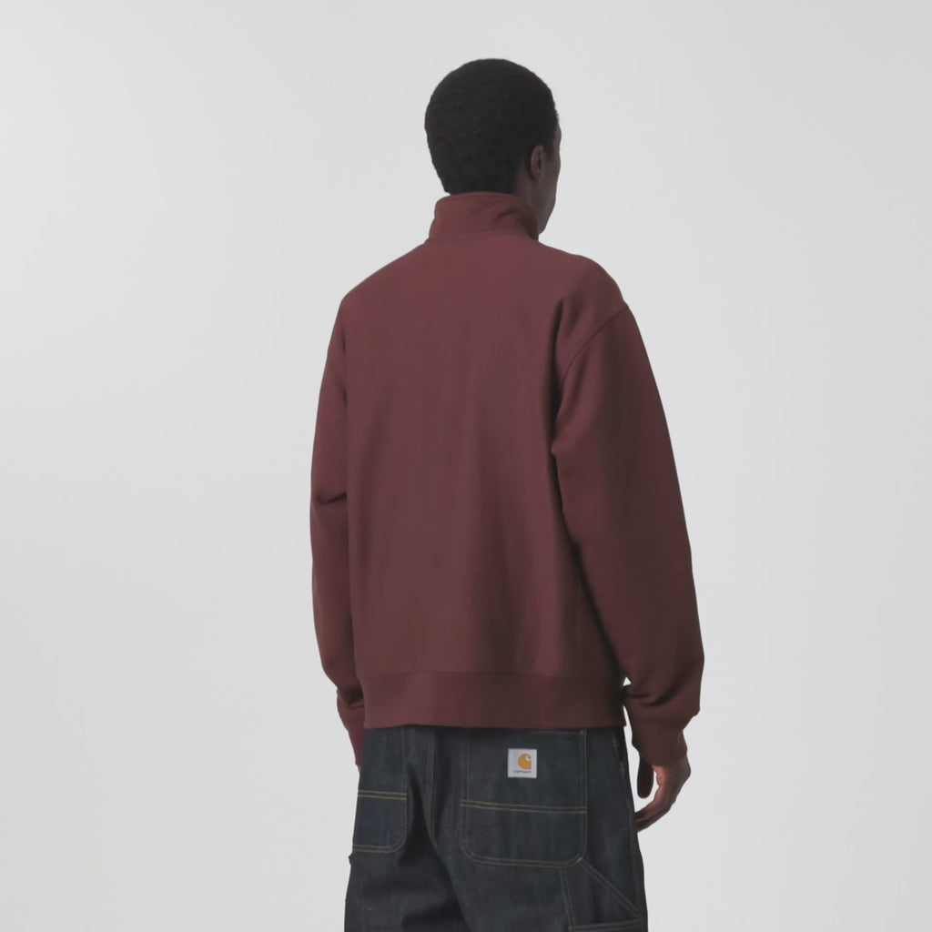 Carhartt WIP American Script Half Zip Sweatshirt - Amarone video