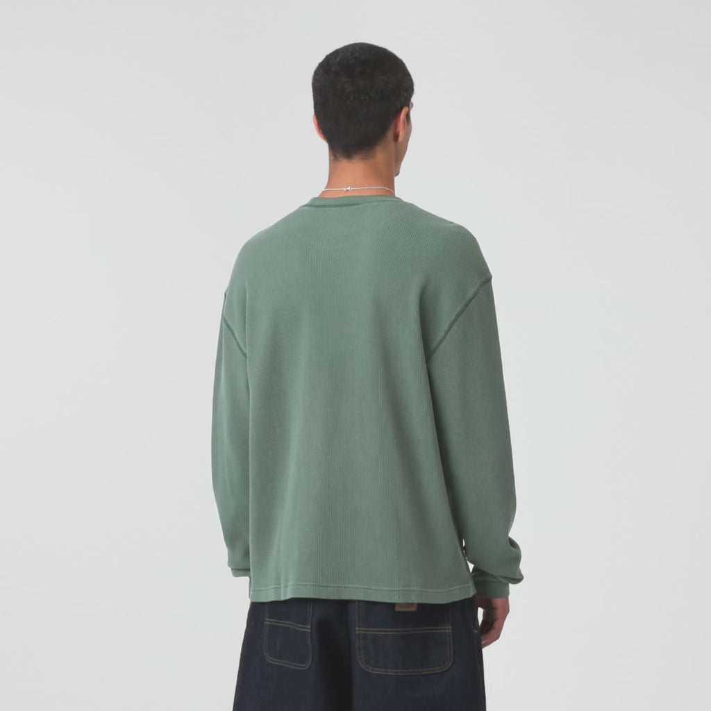 Vista Waffle Long Sleeve T-Shirt - Dark Scarab