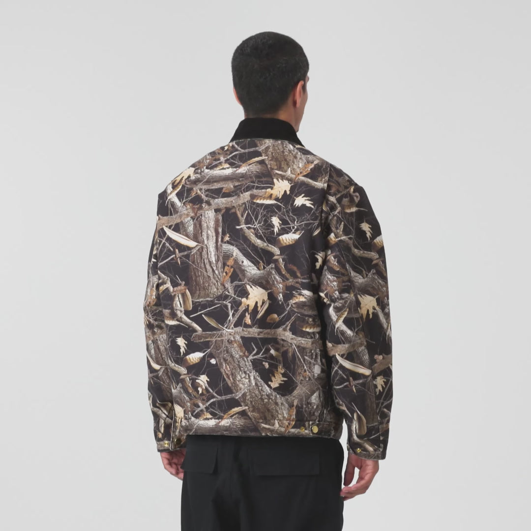 Carhartt WIP OG Detroit Jacket - Camo Feather Tree, Black/Black