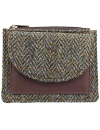 Rory Harris Tweed Coin Card Wallet - Green Brown