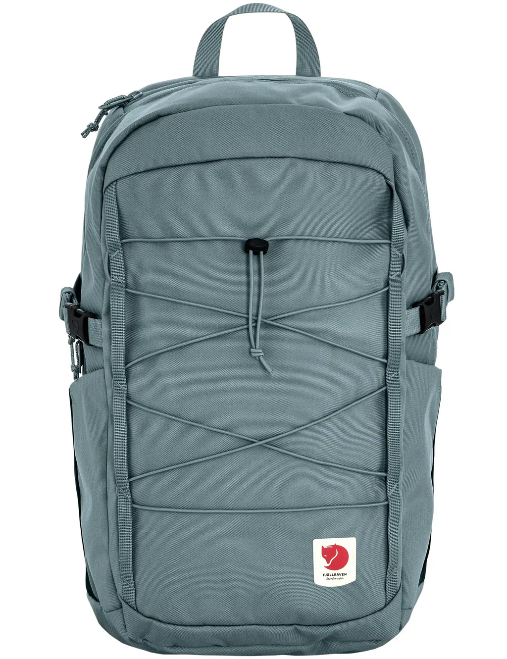 Nimbus blue 24L backpack with front zip pocket and lace-front bungee straps