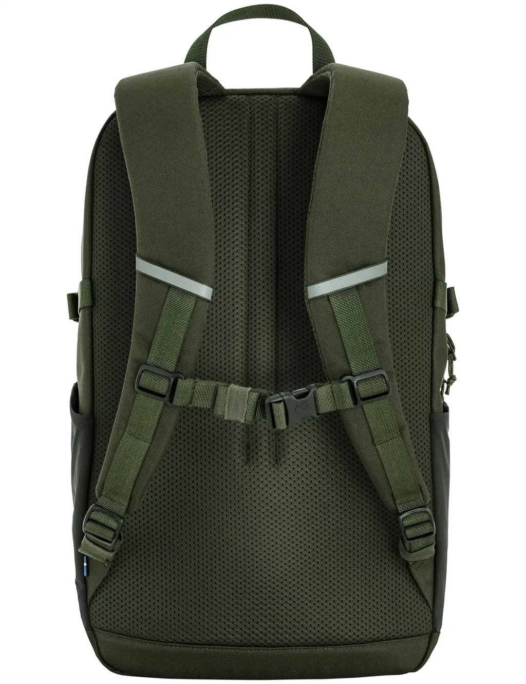 Skule 24L backpack back view with padded shoulder straps and mesh panel