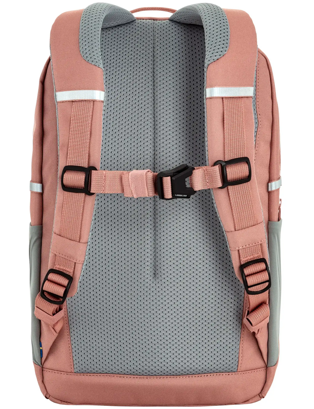 Kids dusty rose backpack with gray padded back panel and adjustable shoulder straps