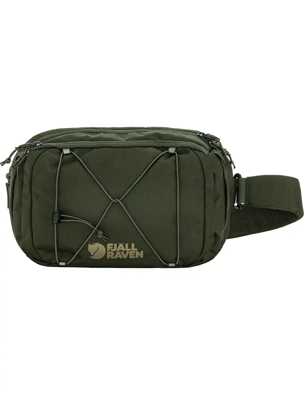 Skule sling bag in dark green with Fjallraven logo and adjustable shoulder strap