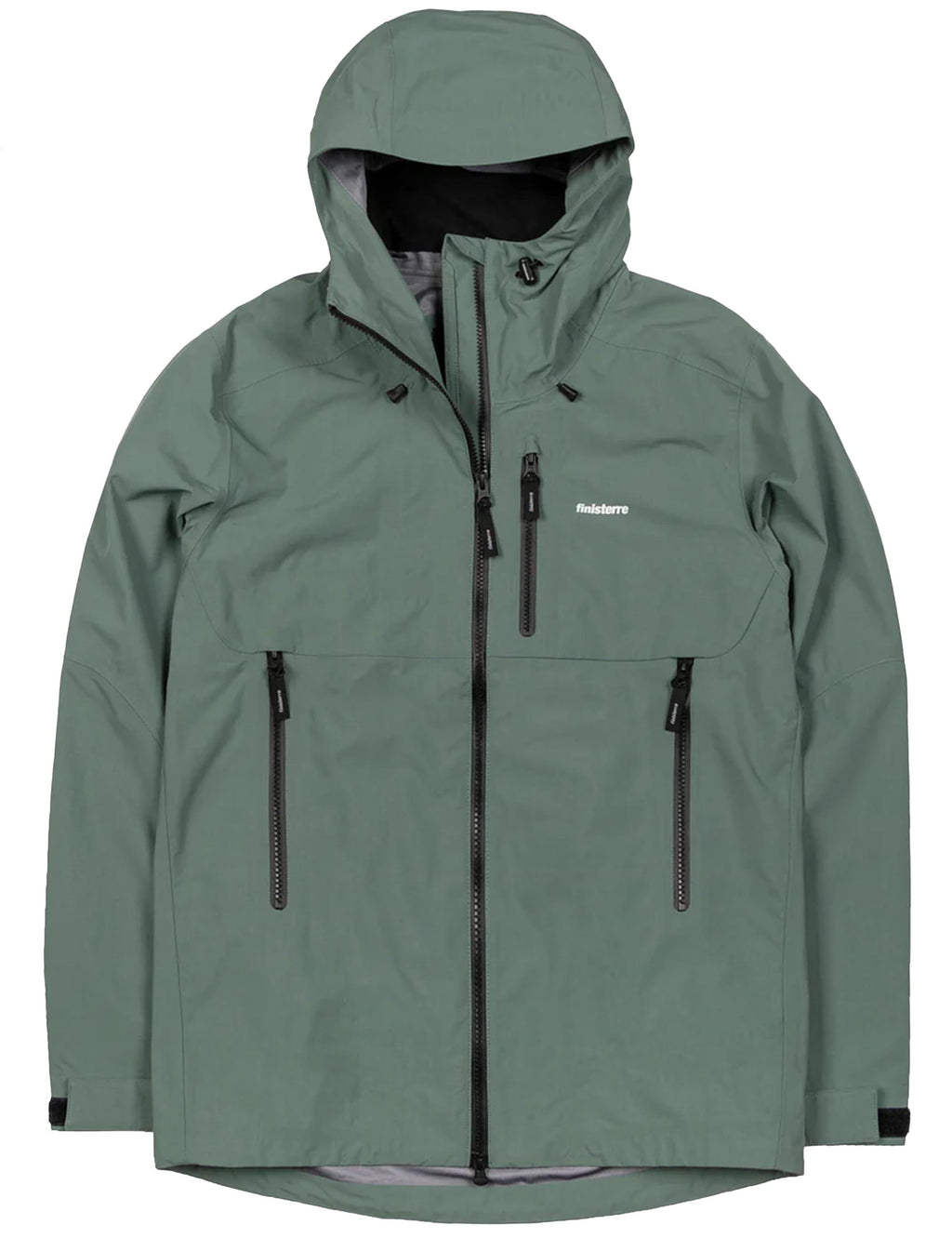 Finisterre Stormbird Waterproof Jacket in Deep Sea, front view