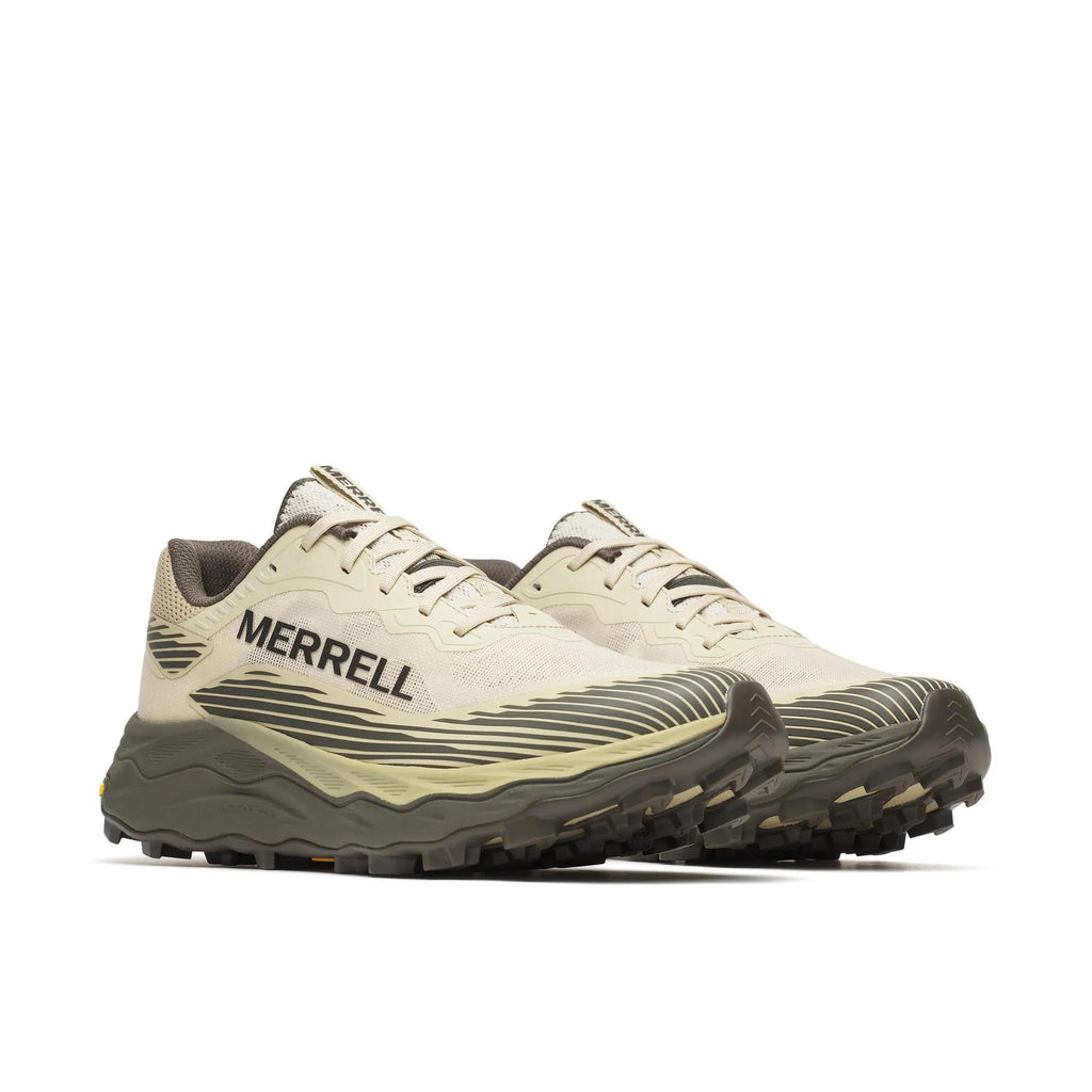 Merrell Agility Peak 6 trail running shoe in Burlap, three-quarter angle