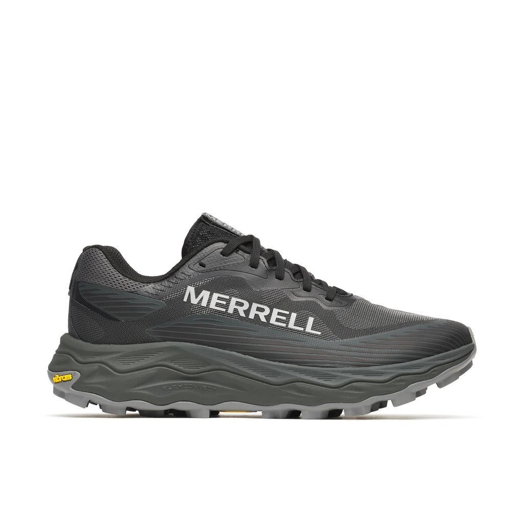 Merrell Agility Peak 6 trail running shoe in Black, side profile
