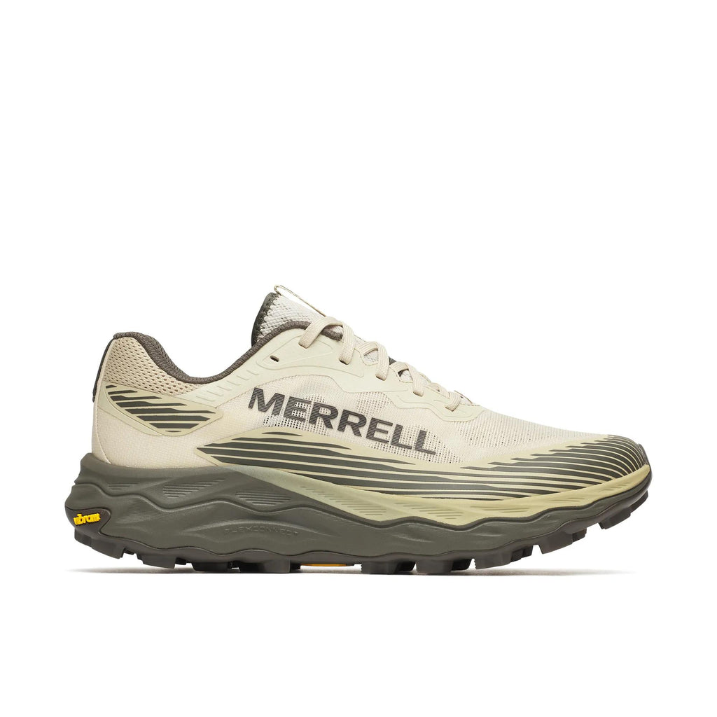 Merrell Agility Peak 6 trail running shoe in Burlap, side profile
