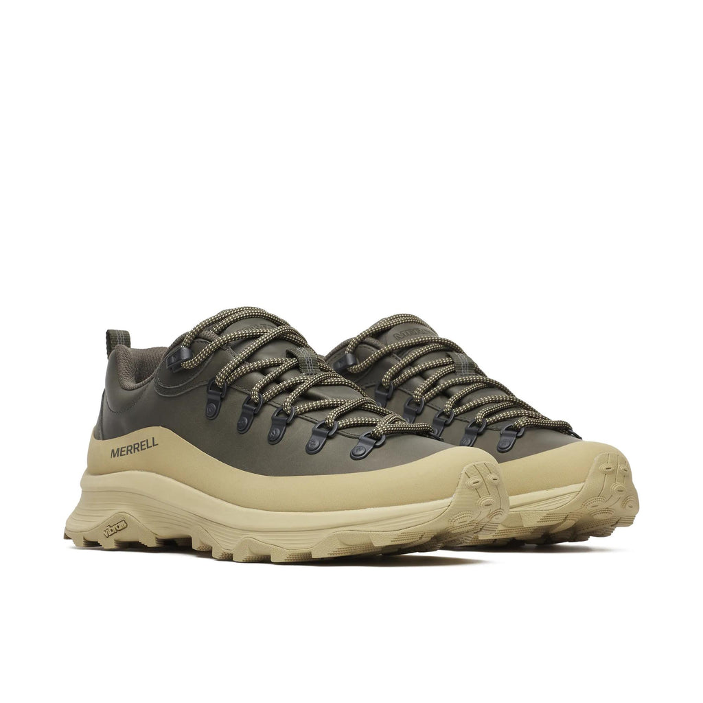 Merrell Ontario Speed Leather shoe in Beluga/Palm, three-quarter angle