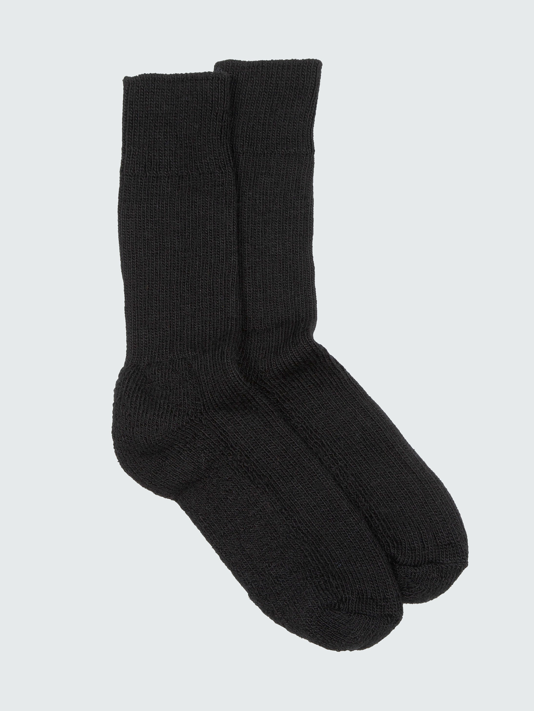Finisterre Ribbed Wool Socks - Black