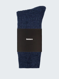 Ribbed Wool Socks - Navy